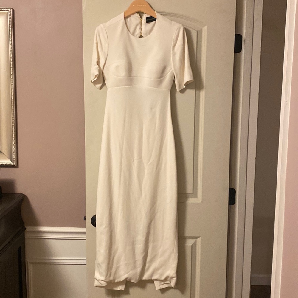 Brandon Maxwell white open back midi dress